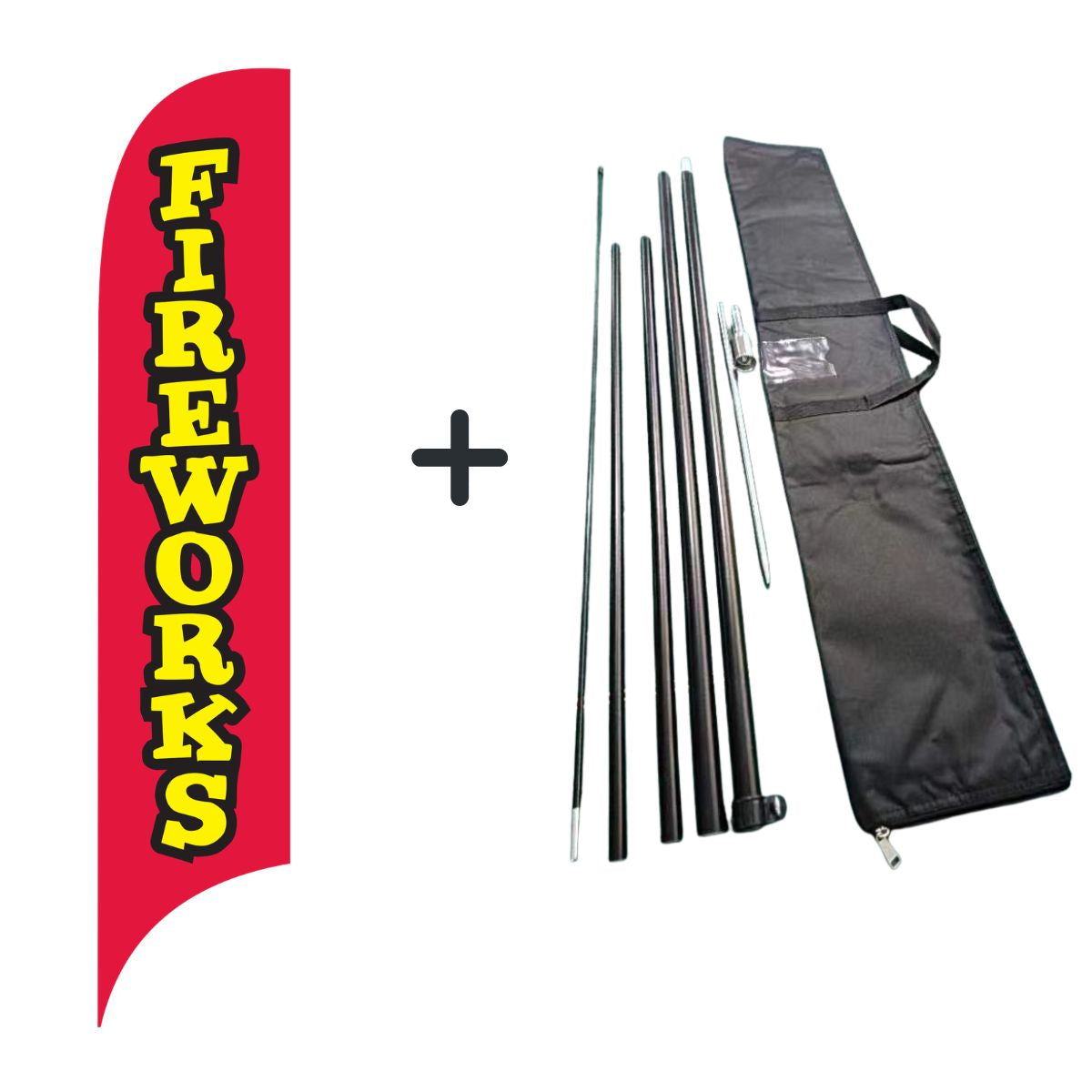 Fireworks Red Premium Flag