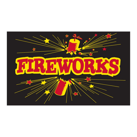 Flags 3’ x 5’ - Fireworks Black and Yellow Burst