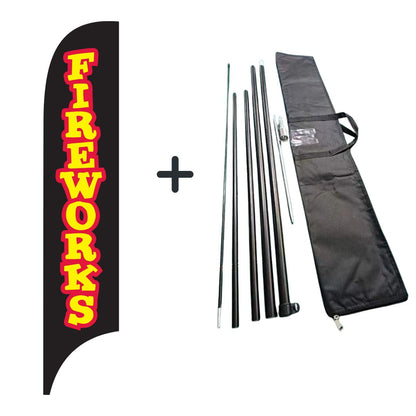 Fireworks Black Premium Flag