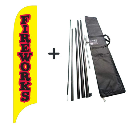 Fireworks Yellow Premium Flag