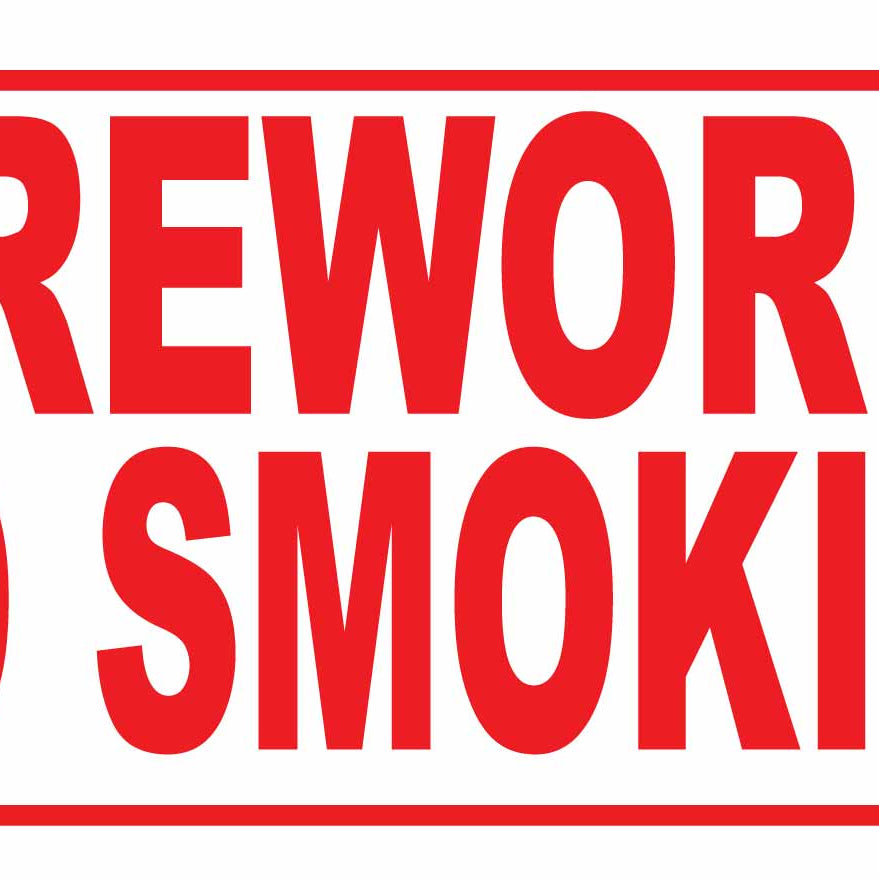 Fireworks No Smoking Sign - 6" X 12" (10-PACK)