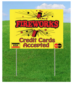 Fireworks Credit Cards Accepted (printed on one side) 10-PACK