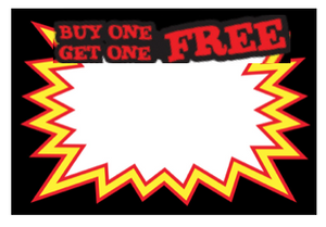 Pricing Cards -Buy One Get One Free Black (100 Pk)